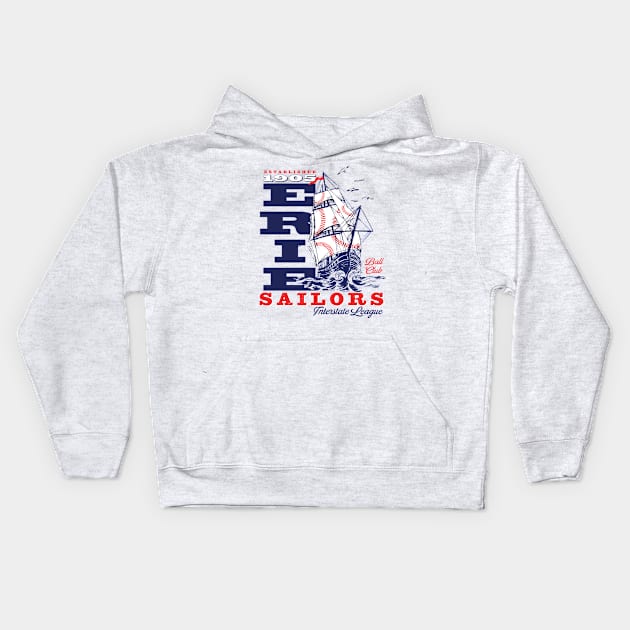 Erie Sailors Kids Hoodie by MindsparkCreative